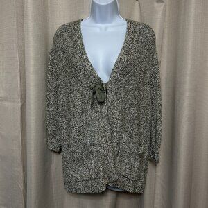 J. Jill Pure Jill Tie Front 3/4 Sleeve Cardigan Sweater Women's Size XS Gray